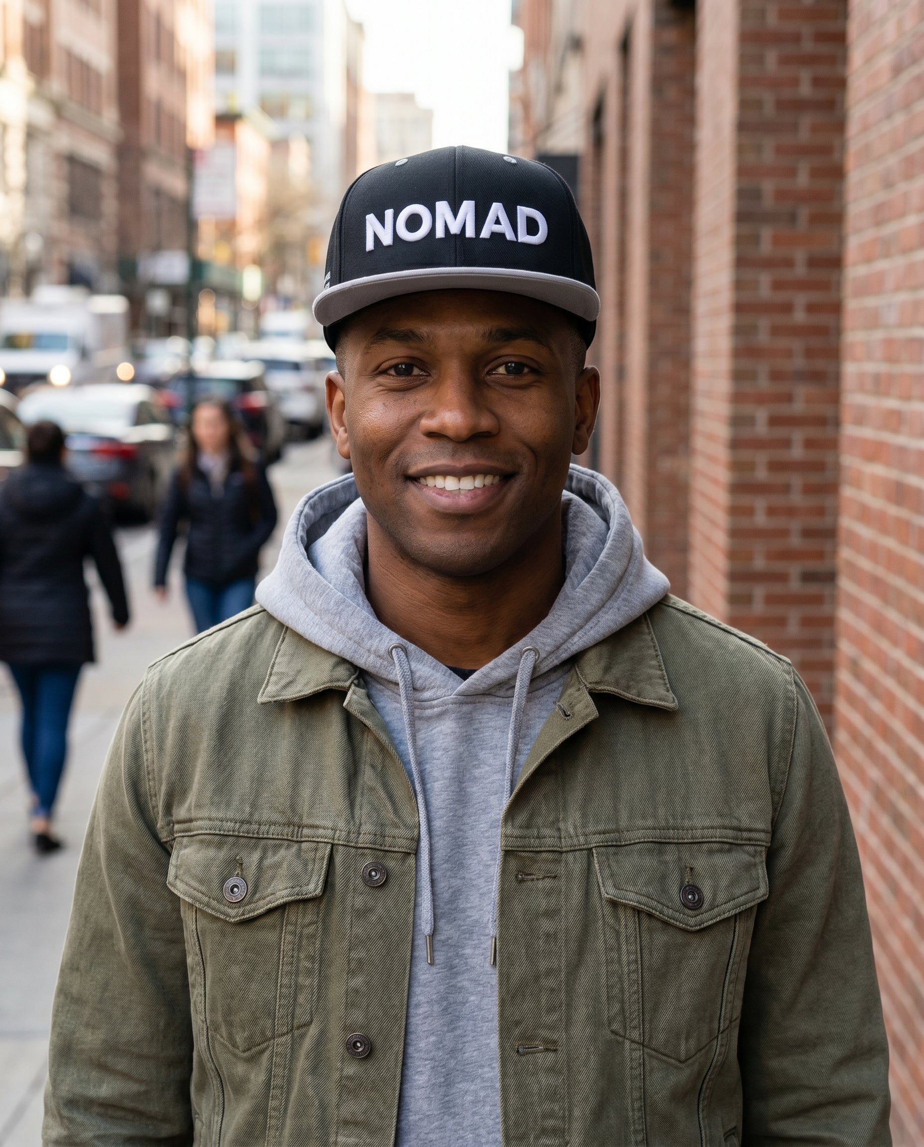 Nomad Flat Bill Cap — lifestyle photo | Origins Clothing Co