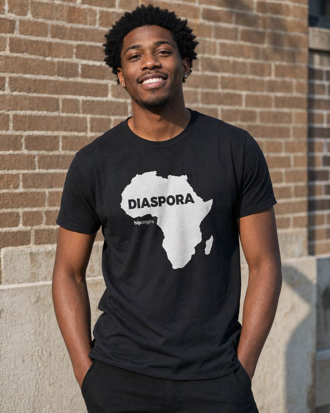 Diaspora Black T-Shirt — lifestyle photo | Origins Clothing Co