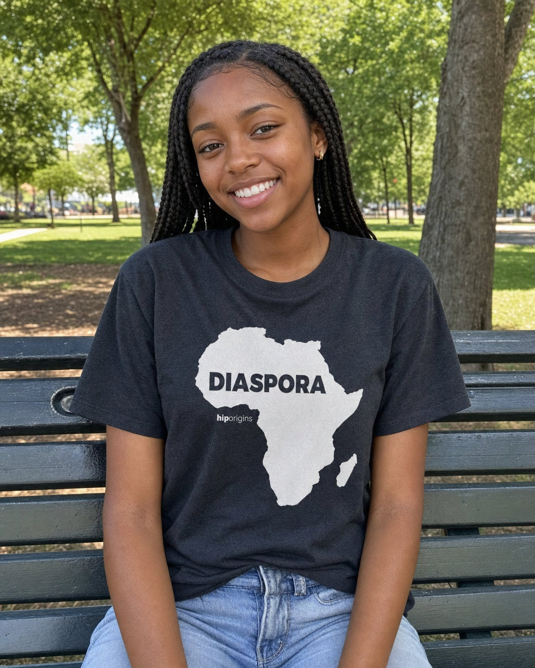 Diaspora White T-Shirt — lifestyle photo | Origins Clothing Co