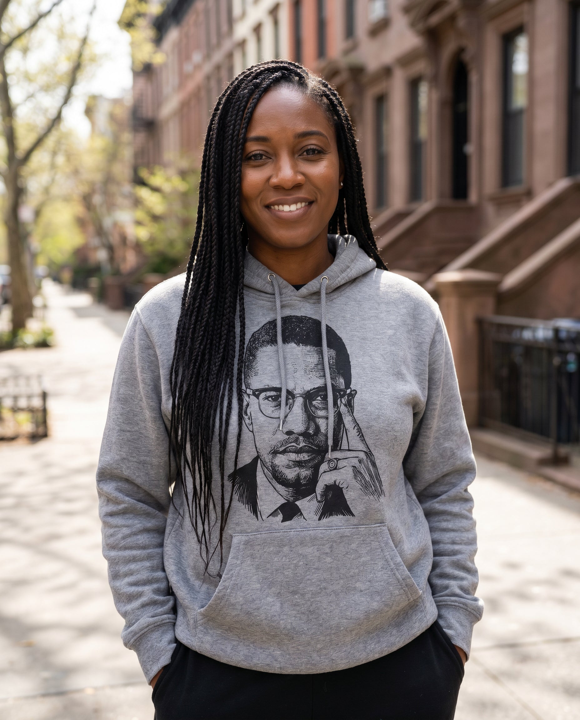 Malcolm X Fleece Hoodie - lifestyle photo