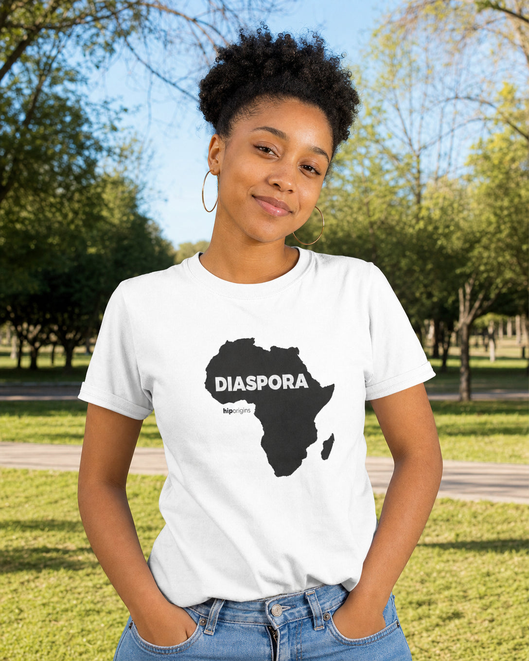 Diaspora Black T-Shirt — lifestyle photo | Origins Clothing Co