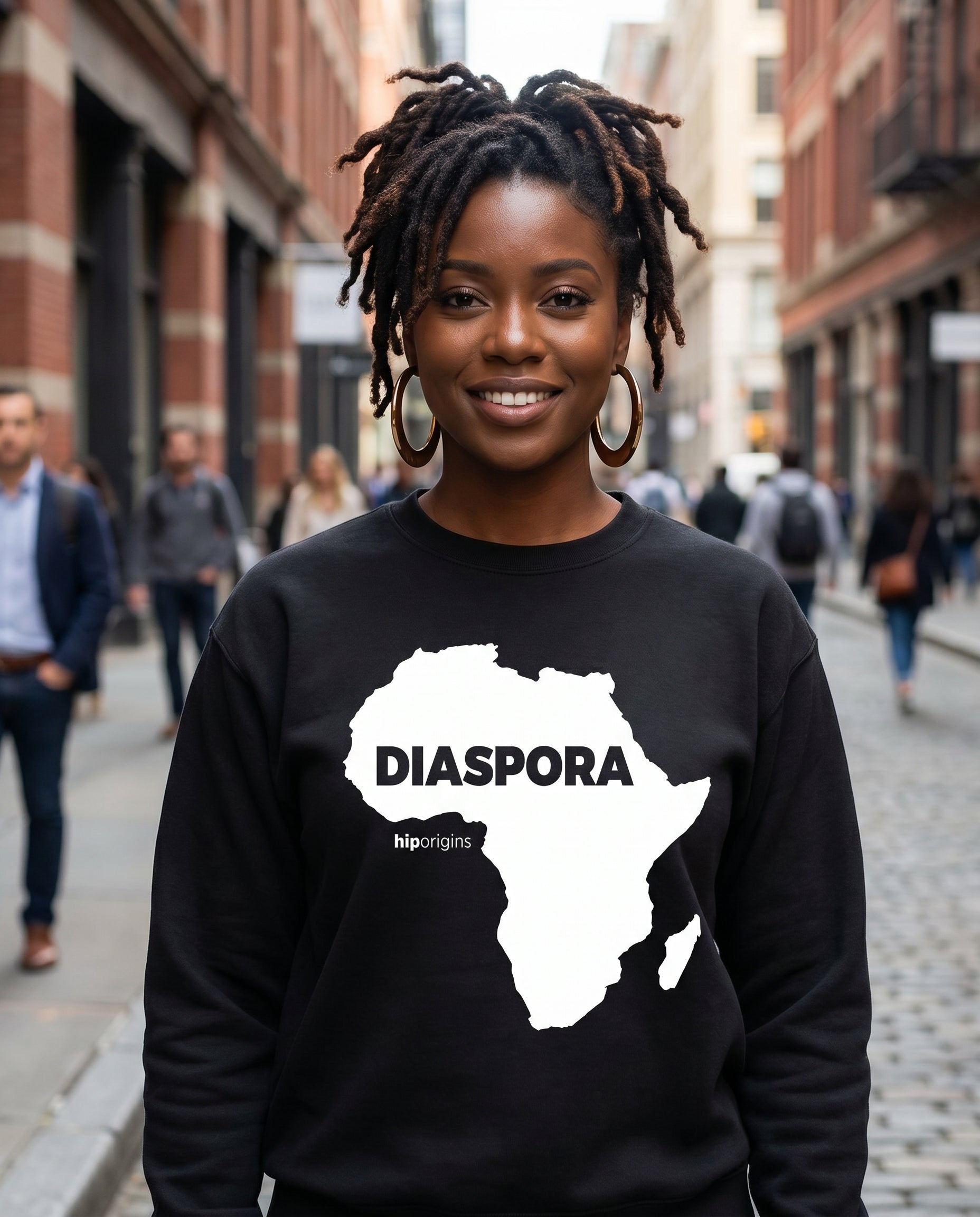 Black Diaspora Sweatshirt — lifestyle photo | Origins Clothing Co