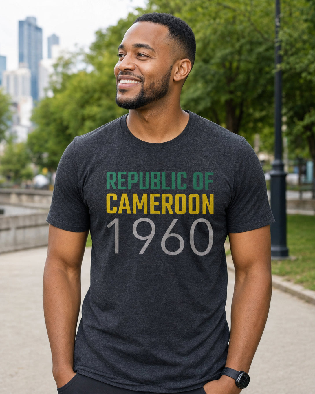 Cameroon 1960 T-Shirt — lifestyle photo | Origins Clothing Co