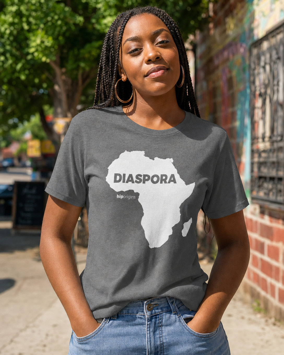 Diaspora White T-Shirt — lifestyle photo | Origins Clothing Co
