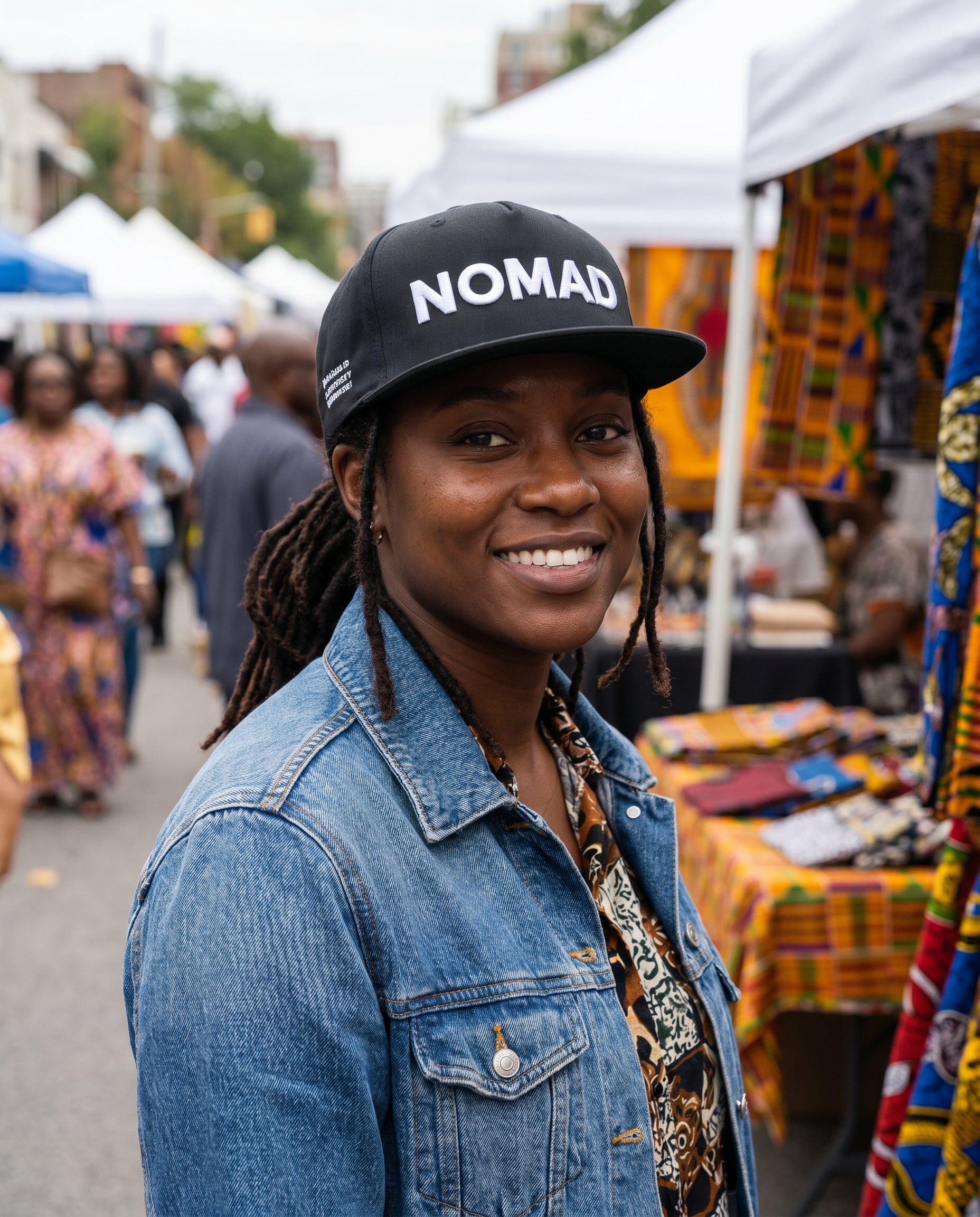 Nomad Flat Bill Cap — lifestyle photo | Origins Clothing Co