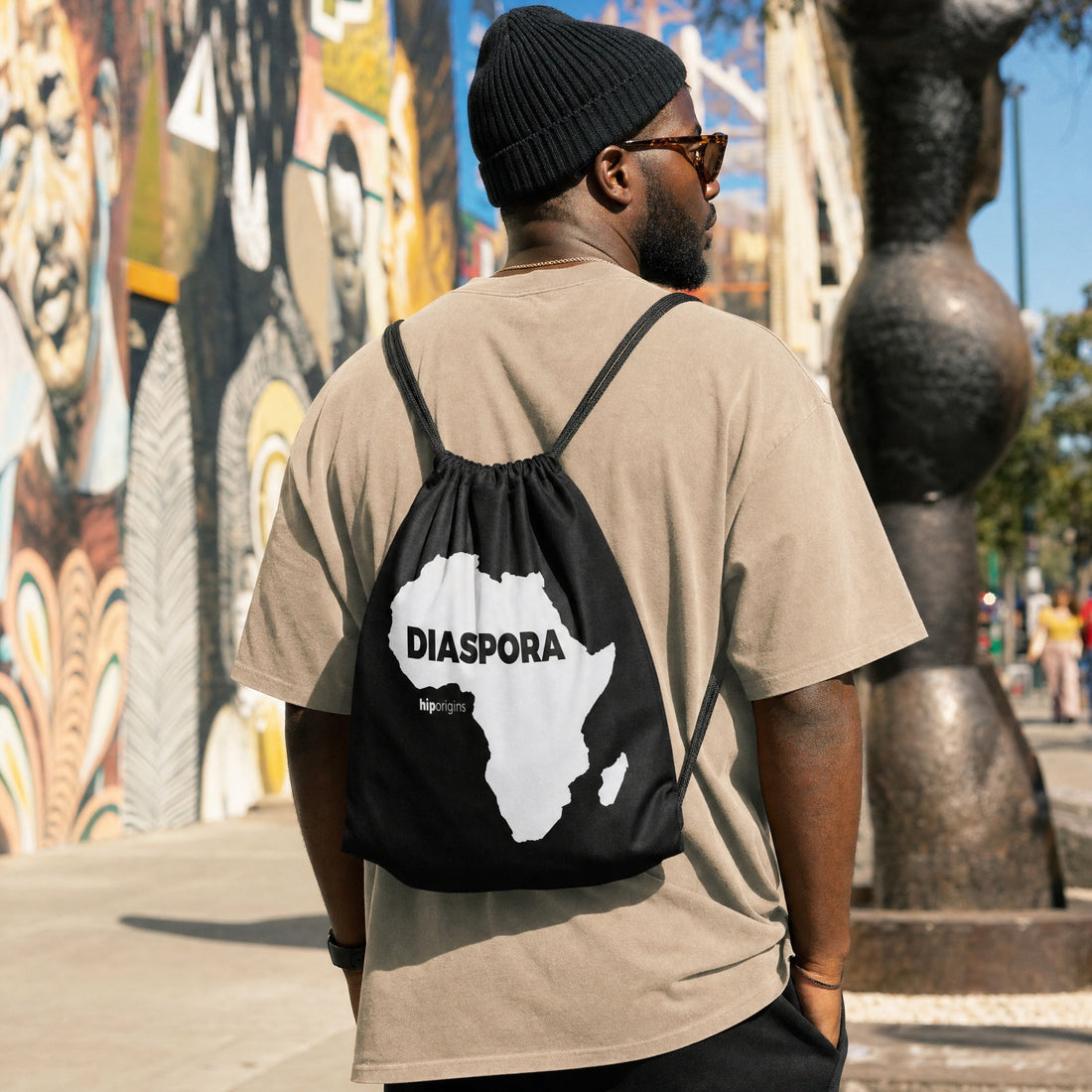 Diaspora White Drawstring Bag - Origins Clothing