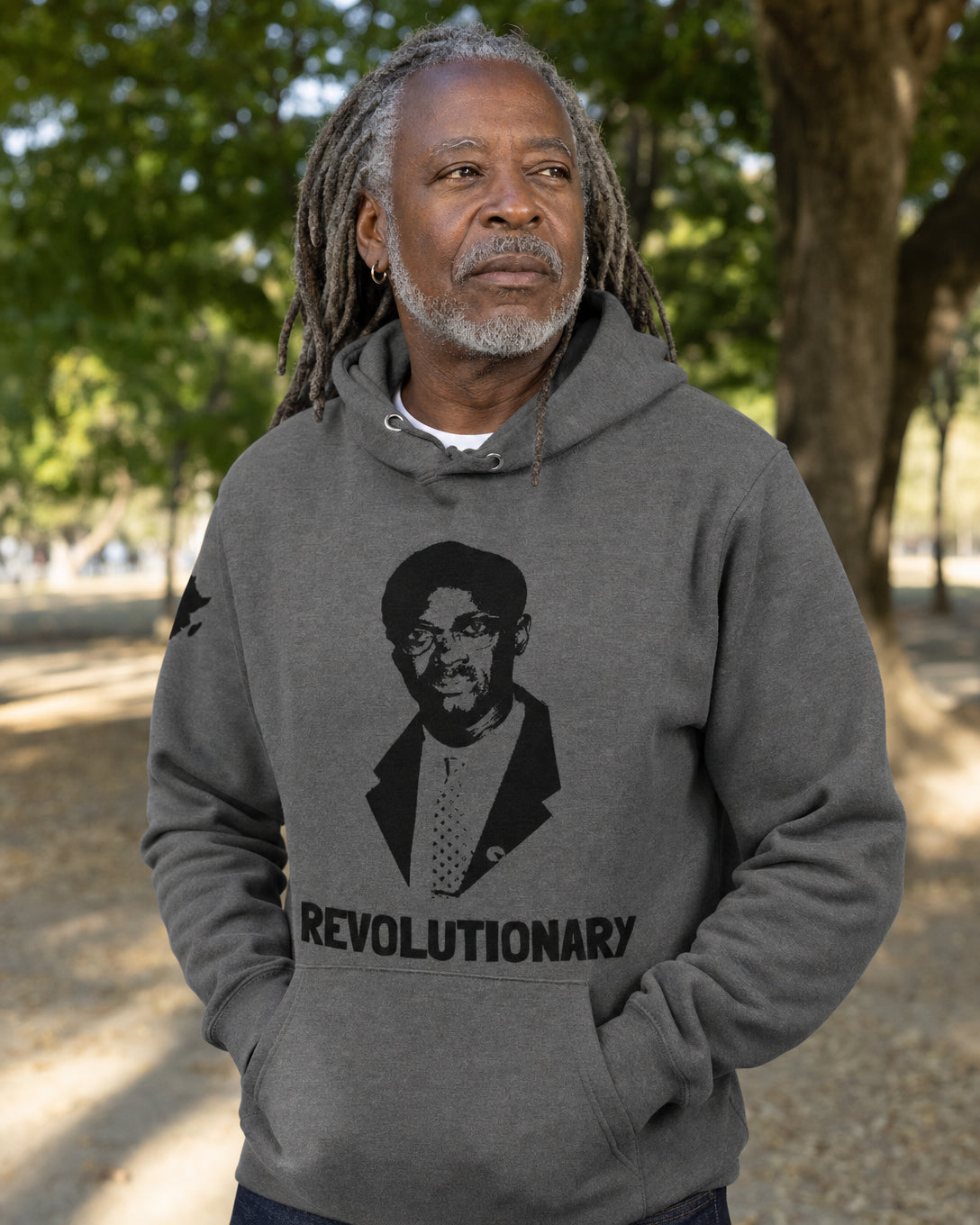 Revolutionary Lumumba Hoodie — lifestyle photo | Origins Clothing Co