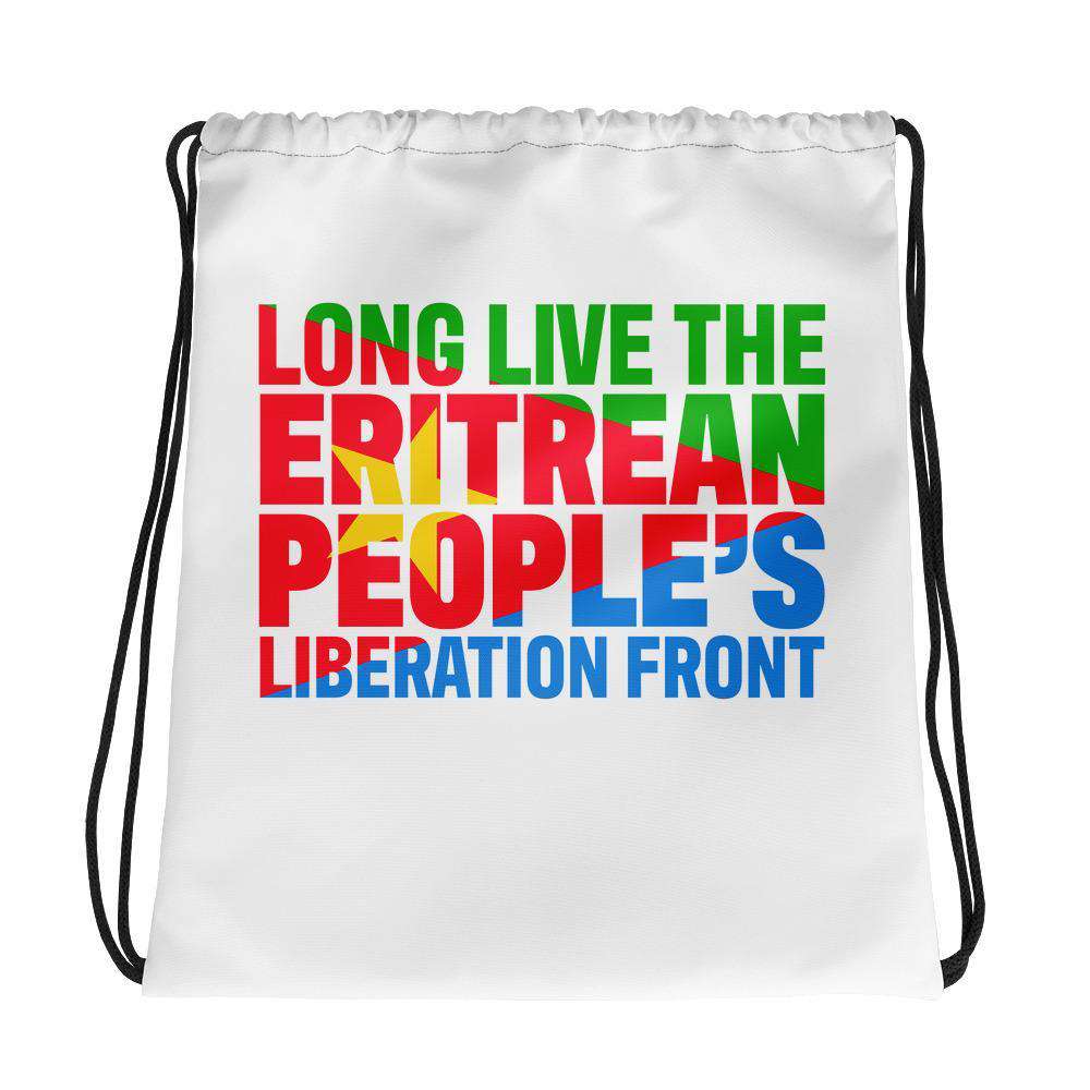 Eritrean People's Liberation Front White Drawstring Bag - Origins Clothing