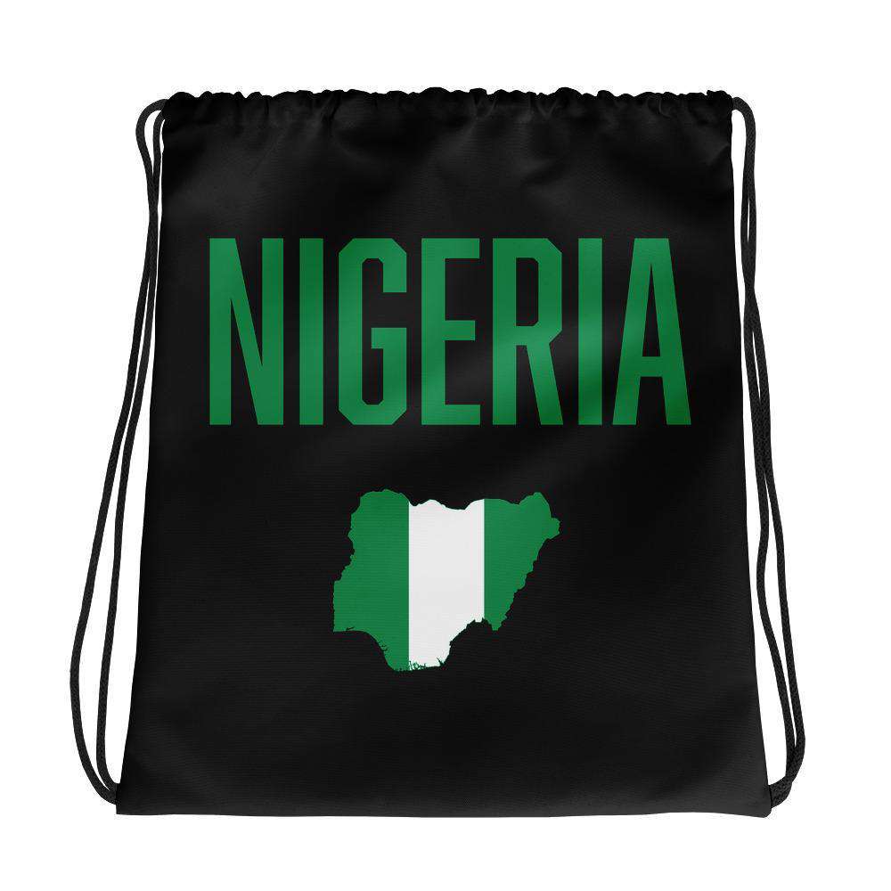 Nigeria Classic Black Drawstring Bag - Origins Clothing