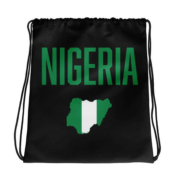 Nigeria Classic Black Drawstring Bag - Origins Clothing